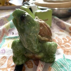 Turtle Candle Brown Shell, Green Body&Black Eyes. In Plastic Wrap.New/Tag Bottom